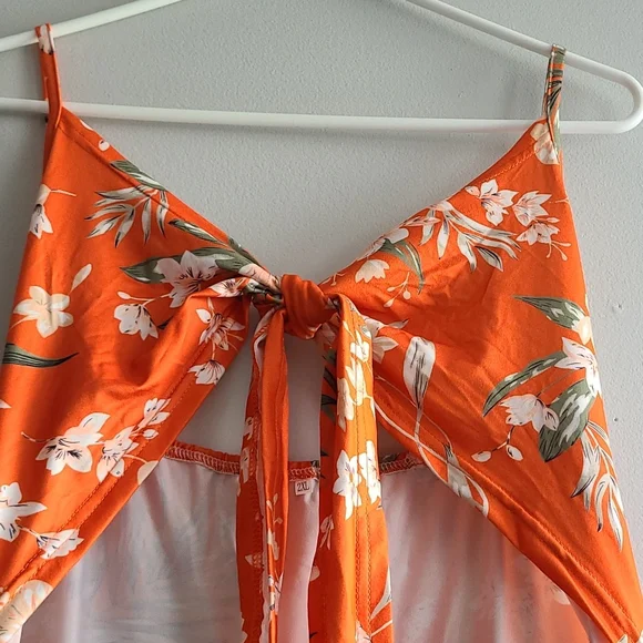 Womens Summer Sexy Sling Dress Hollow Cut Out Belly Slit Beach Casual Dress 2X - Picture 10 of 13